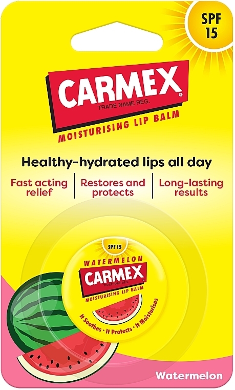 Nawilżający balsam do ust w słoiczku - Carmex Watermelon Lip Balm  — Zdjęcie N2
