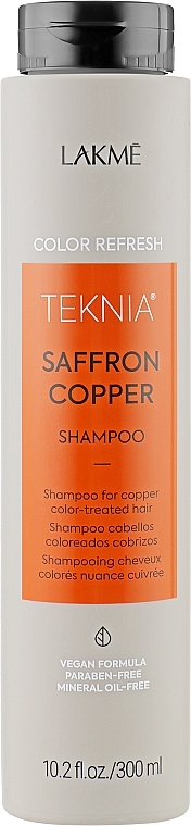 Szampon odświeżający kolor włosów w odcieniach miedzi - Lakmé Teknia Saffron Copper Shampoo Refresh — Zdjęcie N1