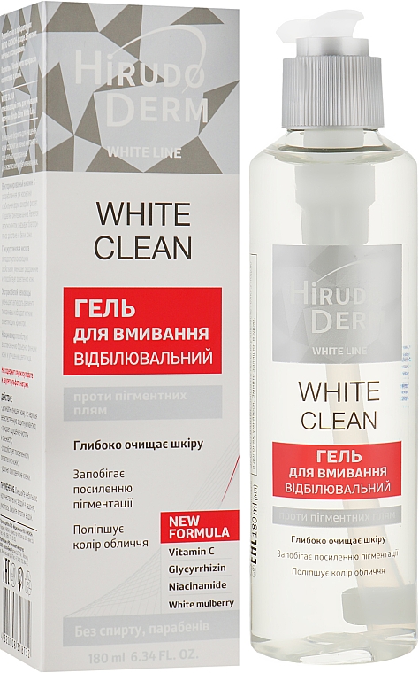 Wybielający żel do mycia twarzy - Hirudo Derm White Clean