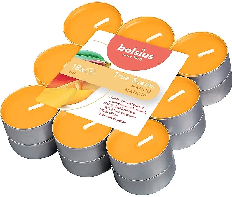 Zestaw tealight Mango, 18x4H - Bolsius Mango Candle — Zdjęcie N2