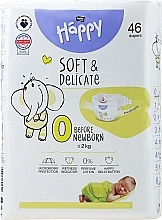 Pieluszki dla niemowląt 0-2 kg, rozmiar 0, 46 sz. - Bella Baby Happy — Zdjęcie N1