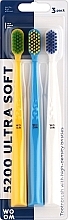 Kup Zestaw szczoteczek do zębów, ultramiękkie, żółte, niebieskie, białe - Woom 5200 Ultra Soft Toothbrush