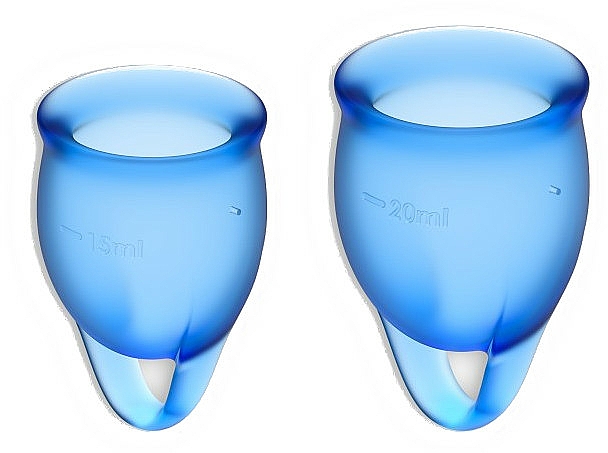 Zestaw kubeczków menstruacyjnych, granatowy - Satisfyer Feel Confident Menstrual Cups Dark Blue