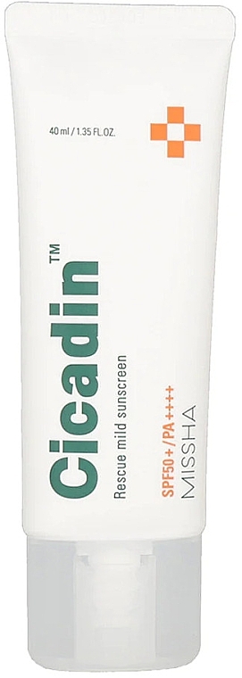 Filtr przeciwsłoneczny z Centella asiatica - Missha Cicadin Rescue Mild Sunscreen SPF50+ PA+++ — Zdjęcie N1