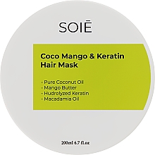 Kup Rewitalizująca maska do włosów z masłem mango i keratyną - Soie Coco Mango & Keratin Hair Mask