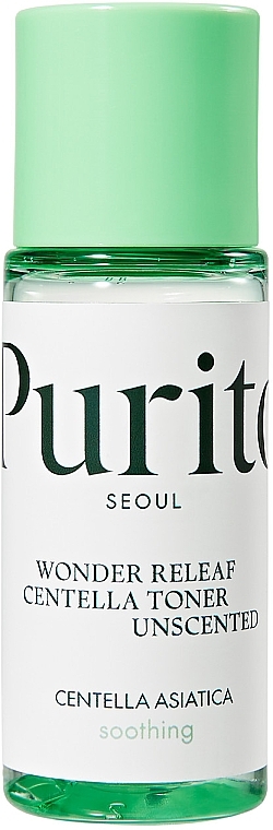 Miniaturowy zestaw kosmetyków z wąkrotką azjatycką - Purito Seoul Wonder Releaf Centella Mini Kit Unscented (toner/30ml + serum/15ml + cream/15ml) — Zdjęcie N2