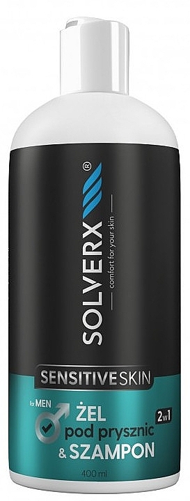 Żel-szampon 2 w 1 dla mężczyzn do skóry wrażliwej - Solverx Sensitive Skin Men 2In1 — Zdjęcie N1