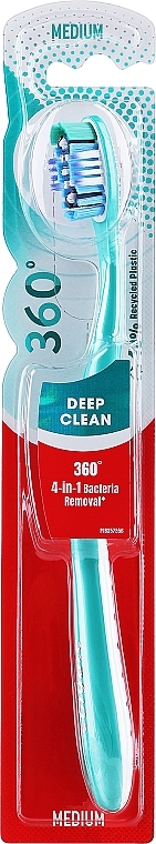 Szczoteczka do zębów, turkusowa - Colgate 360 Deep Clean Medium Toothbrush — Zdjęcie N1