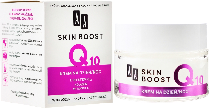 Wygładzający krem uelastyczniający na dzień i na noc - AA Skin Boost Q10