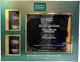 Zestaw do pielęgnacji twarzy - MartiDerm Black Diamond Anti-Wrinkle And Renewal (ampoules/30x2ml + cr/2x5ml + cr/2x5ml) — Zdjęcie N1