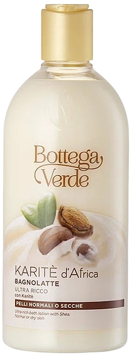 Ultranasycony płyn do kąpieli z ekstraktem z masła shea - Bottega Verde Karite d'Africa Ultra-Rich Bath Lotion — Zdjęcie N1