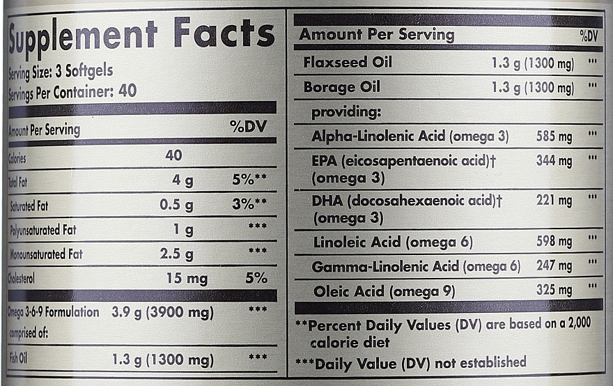 Suplement diety Omega 3-6-9 1300 mg - Solgar Omega 3-6-9 — Zdjęcie N6