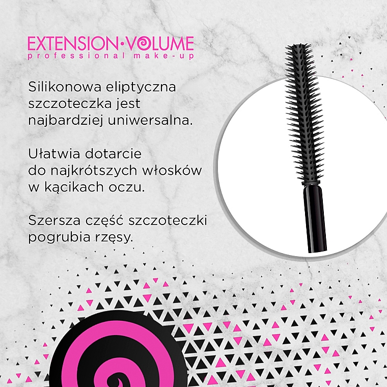 Pogrubiająco-rozdzielający tusz do rzęs - Eveline Cosmetics Extension Volume  — Zdjęcie N3
