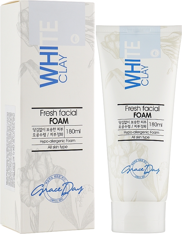 Hipoalergiczna pianka do mycia twarzy z białą glinką - Grace Day White Clay Fresh Facial Foam — Zdjęcie N2