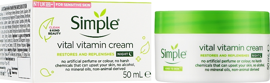 Witaminowy krem ​​na noc - Simple Kind To Skin Vital Vitamin Cream