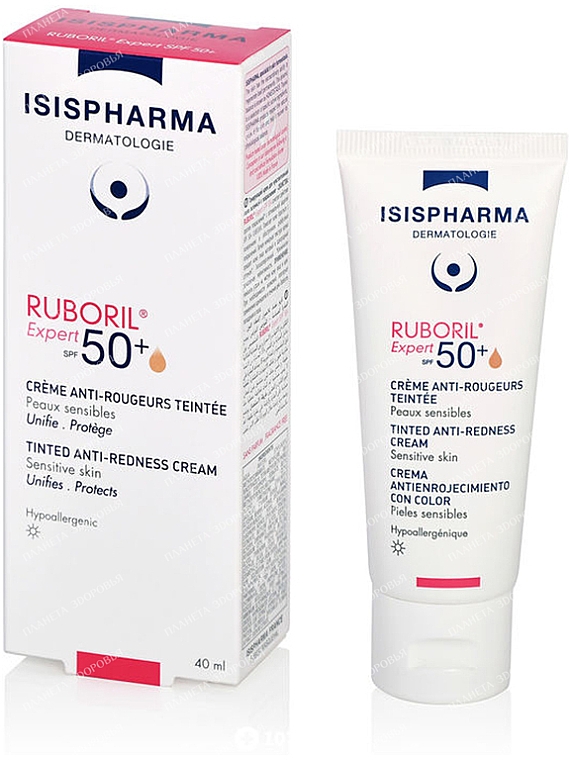 Tonujący krem do twarzy przeciw zaczerwienieniom - Isispharma Ruboril Expert SPF 50+ — Zdjęcie N1