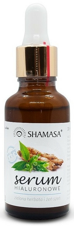 Serum hialuronowe z zieloną herbatą, żeń-szeniem i aloesem - Shamasa — Zdjęcie N1