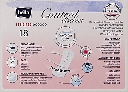 Wkładki urologiczne, 18 szt. - Bella Control Discreet Micro Bladder Control Pads — Zdjęcie N2