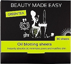 Kup Matujące chusteczki do twarzy z zieloną herbatą - Beauty Made Easy Oil Blotting Sheets Green Tea