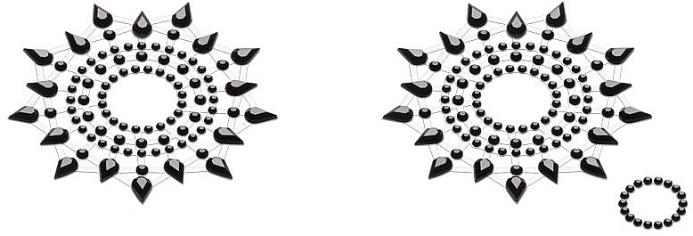 Komplet zdobiony kryształkami na klatkę piersiową i pępek, czarny - Petits Joujoux Gloria Set Black — Zdjęcie N1