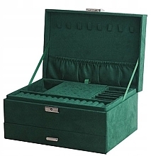 Welurowe pudełko na biżuterię, zielone - Ecarla — Zdjęcie N2