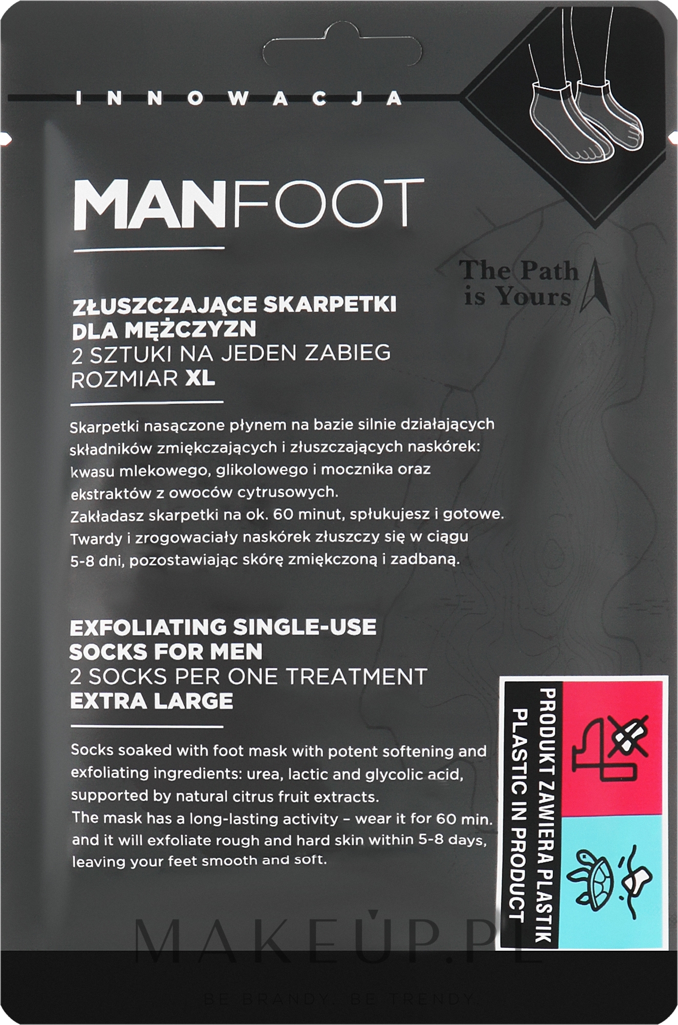 Skarpetki złuszczające dla mężczyzn - ManFoot Exfoliating Foot Mask Men XL Cream — Zdjęcie 2 szt.