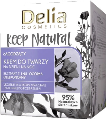 Łagodzący krem do twarzy na dzień i na noc - Delia Cosmetics Keep Natural — Zdjęcie N1