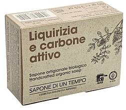 Organiczne mydło Lukrecja i węgiel aktywny - Sapone Di Un Tempo Organic Soap Liquorice And Activated Charcoal — Zdjęcie N1