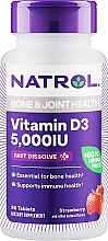 Kup Witamina D3, 5000 IU, truskawkowy smak - Natrol Vitamin D3 Bone & Joint Health