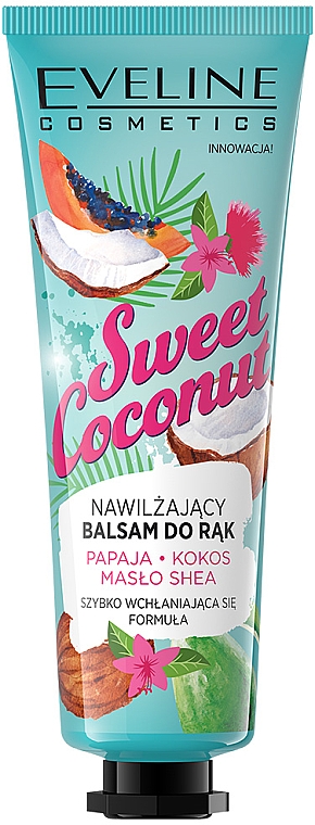 Nawilżający balsam do rąk - Eveline Cosmetics Sweet Coconut  — Zdjęcie N1