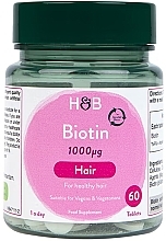 Suplement diety Biotyna do włosów, 1000 mg - Holland & Barrett Biotin 1000 Mg — Zdjęcie N4
