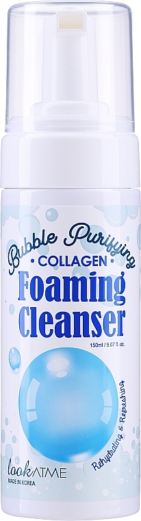 Pianka do mycia twarzy z kolagenem - Look At Me Bubble Purifying Foaming Facial Cleanser Collagen — Zdjęcie N1