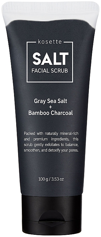 PRZECENA! Solny peeling do twarzy z szarą solą morską i węglem bambusowym - Kosette Salt Facial Scrub Gray Sea Salt + Bamboo Charcoal * — Zdjęcie N1