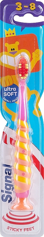 Szczoteczka do zębów dla dzieci, różowa - Signal Kids Ultra Soft Small Toothbrush 3-8 Years  — Zdjęcie N1