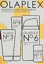Kup Zestaw (h/elixir 30 ml + h/ser 20 ml + h/cr 100 ml + h/oil 7.5 ml) - Olaplex Smooth Your Style Hair Kit 