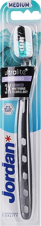 Szczoteczka do zębów, średnia, czarna - Jordan Ultralite Whitening Medium Toothbrush — Zdjęcie N1