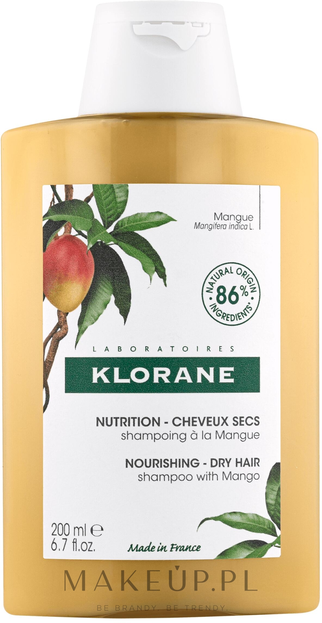 Odżywczy szampon do włosów z masłem mango - Klorane Nourishing Shampoo With Mango Butter — Zdjęcie 200 ml