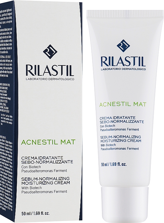 Kojący krem ​​matujący - Rilastil Acnestil Matt Sebum-Normalizing Moisturizing Cream — Zdjęcie N4