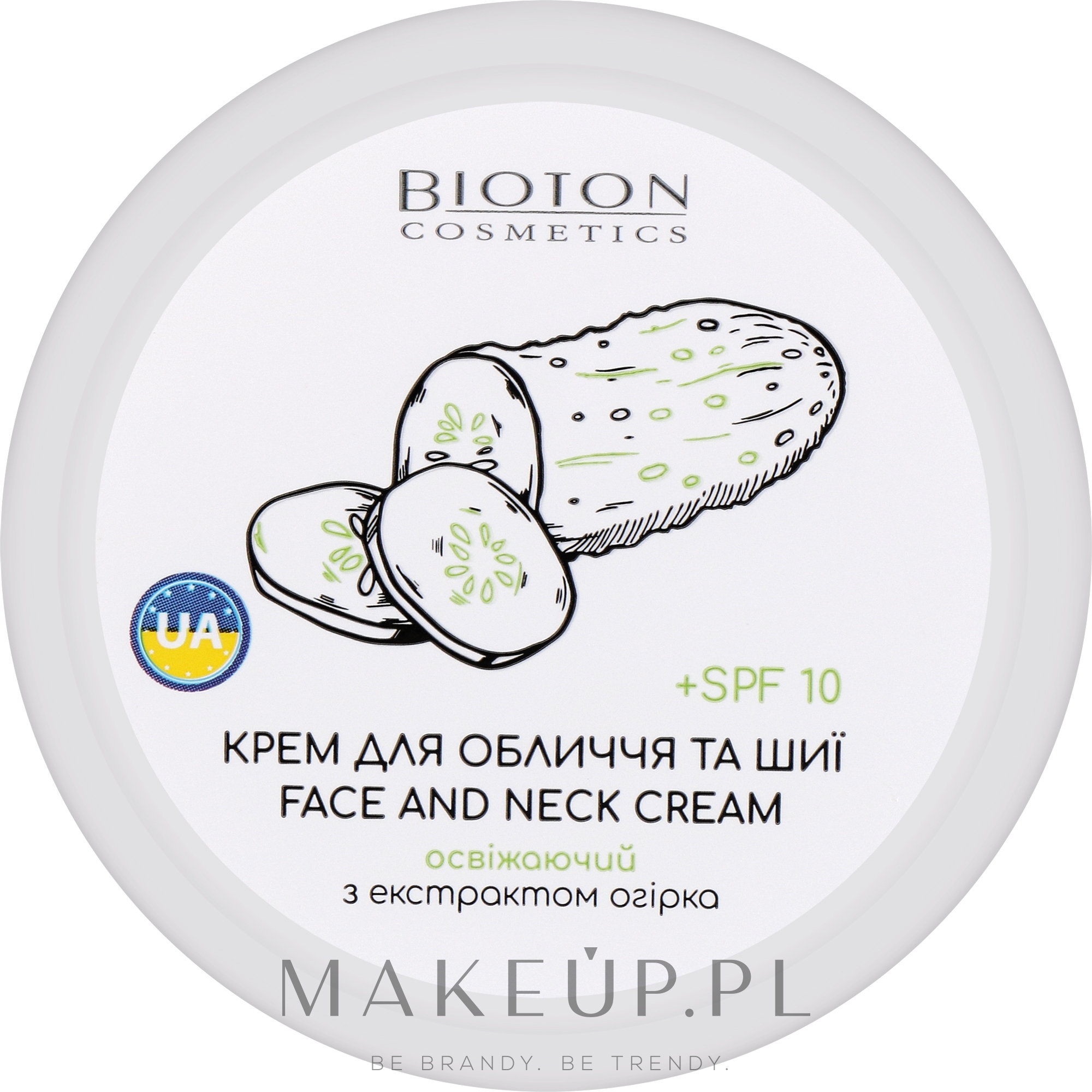 Krem do twarzy i szyi z ekstraktem z ogórka - Bioton Cosmetics Face & Neck Cream SPF 10 — Zdjęcie 100 ml