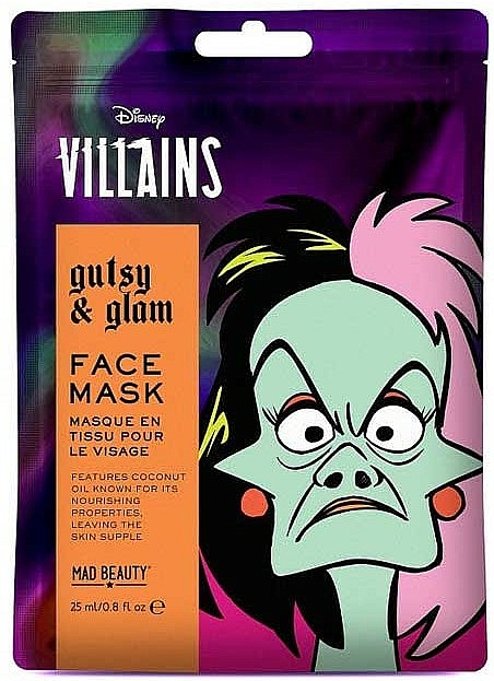 Nawilżająca maseczka do twarzy - Mad Beauty Disney Villains Cruella Face Mask — Zdjęcie N1