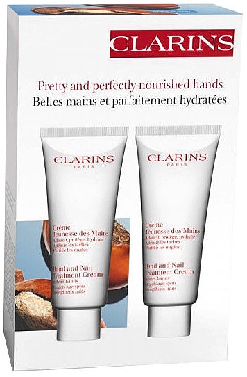 Zestaw do pielęgnacji dłoni - Clarins Hand & Nail Treatment Cream Set (h/cr/2x100ml) — Zdjęcie N1