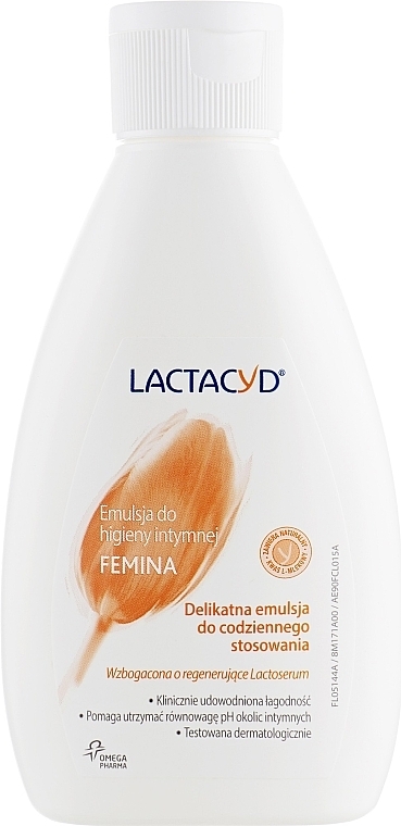 Delikatna emulsja do higieny intymnej (bez dozownika) - Lactacyd Femina — Zdjęcie N3