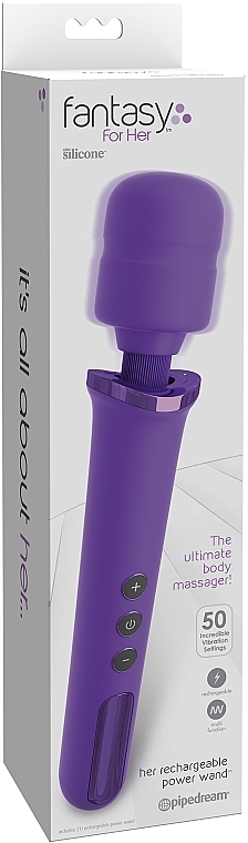 PRZECENA! Wibrator, fioletowy - Pipedream Fantasy For Her Rechargeable Power Wand * — Zdjęcie N1