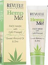 Maska do twarzy z olejem konopnym, tlenkiem cynku i olejem ze słodkich migdałów - Revuele Hemp Me! Face Mask — Zdjęcie N2