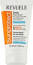 Nawilżający krem do opalania twarzy - Revuele Sunprotect Moisture Boost Daily Face Cream For Normal To Dry Skin SPF 50+  — Zdjęcie N1