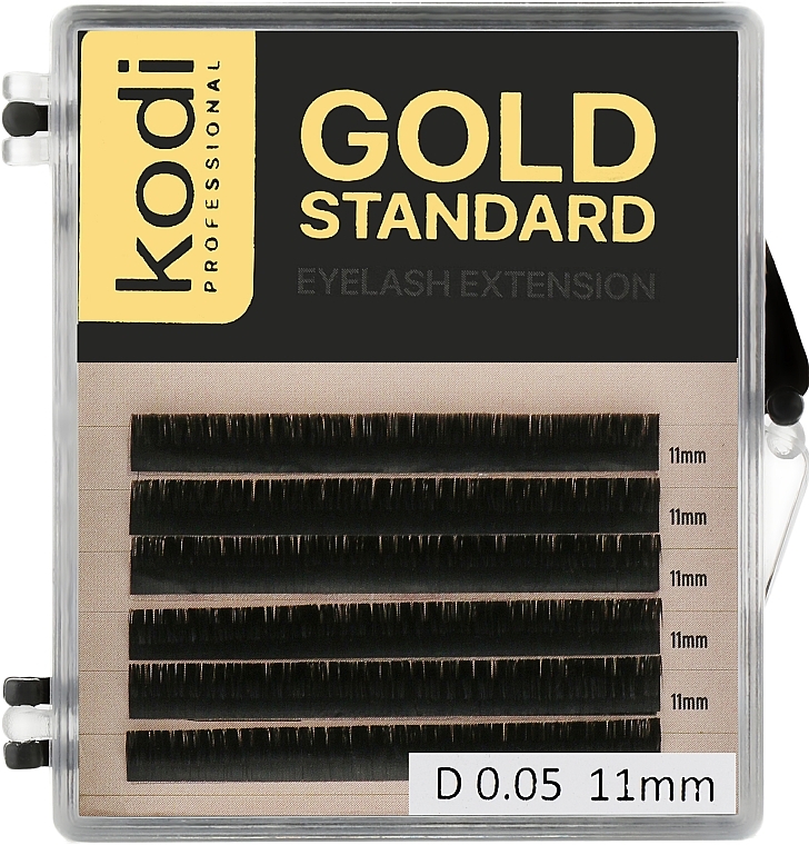 Sztuczne rzęsy Gold Standart D 0.05 (6 rzędów: 11 mm) - Kodi Professional — Zdjęcie N1