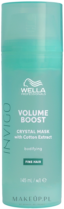 Przezroczysta maska zwiększająca objętość włosów - Wella Professionals Invigo Volume Boost Crystal Mask — Zdjęcie 145 ml