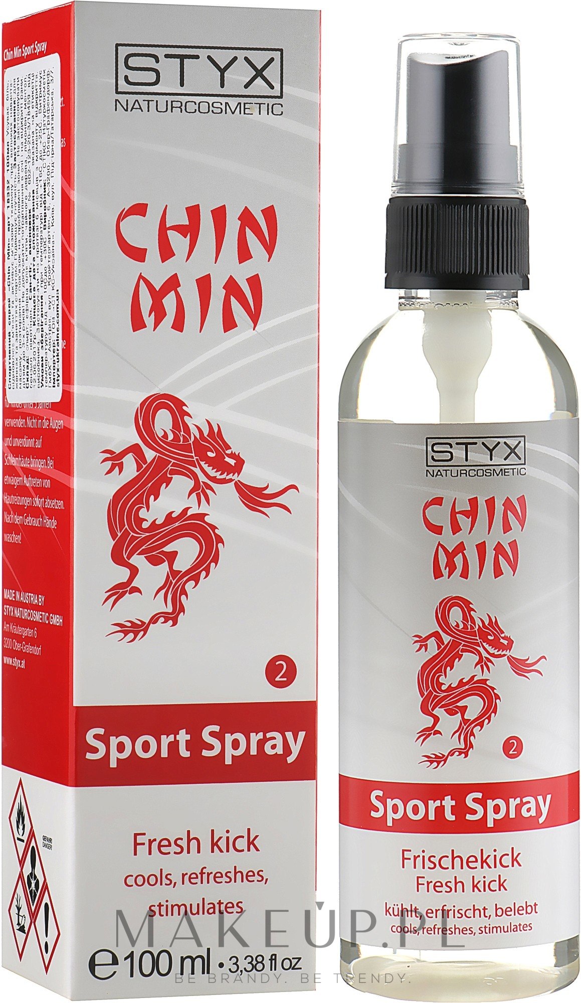 Lodowy energetyzujący spray do ciała dla sportowców - Styx Naturcosmetic Chin Min Fresh Kick Sport Spray — Zdjęcie 100 ml