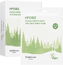 Maska w płachcie do cery tłustej i mieszanej - Muldream Vegan Green Mild Tee Tree Pore Mask — Zdjęcie N2