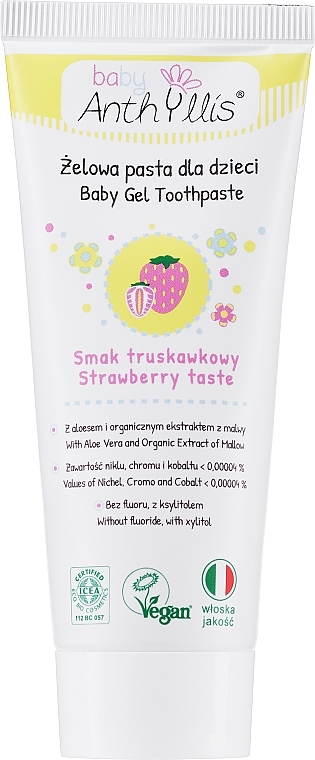 Truskawkowa pasta do zębów dla dzieci - Baby Anthyllis Baby Gel Toothpaste Strawberry Taste — Zdjęcie N1